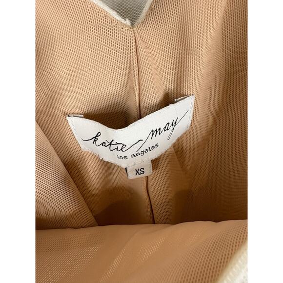 Katie May Britt Lace Strapless Mini Dress Sexy Cocktail Bridal Wedding Ivory XS - Picture 10 of 10